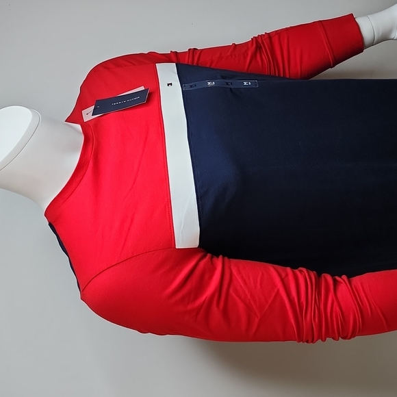 TOMMY HILFIGER RED WHITE BLUE LONG SLEEVES SHIRT, MEDIUM - Picture 3 of 10